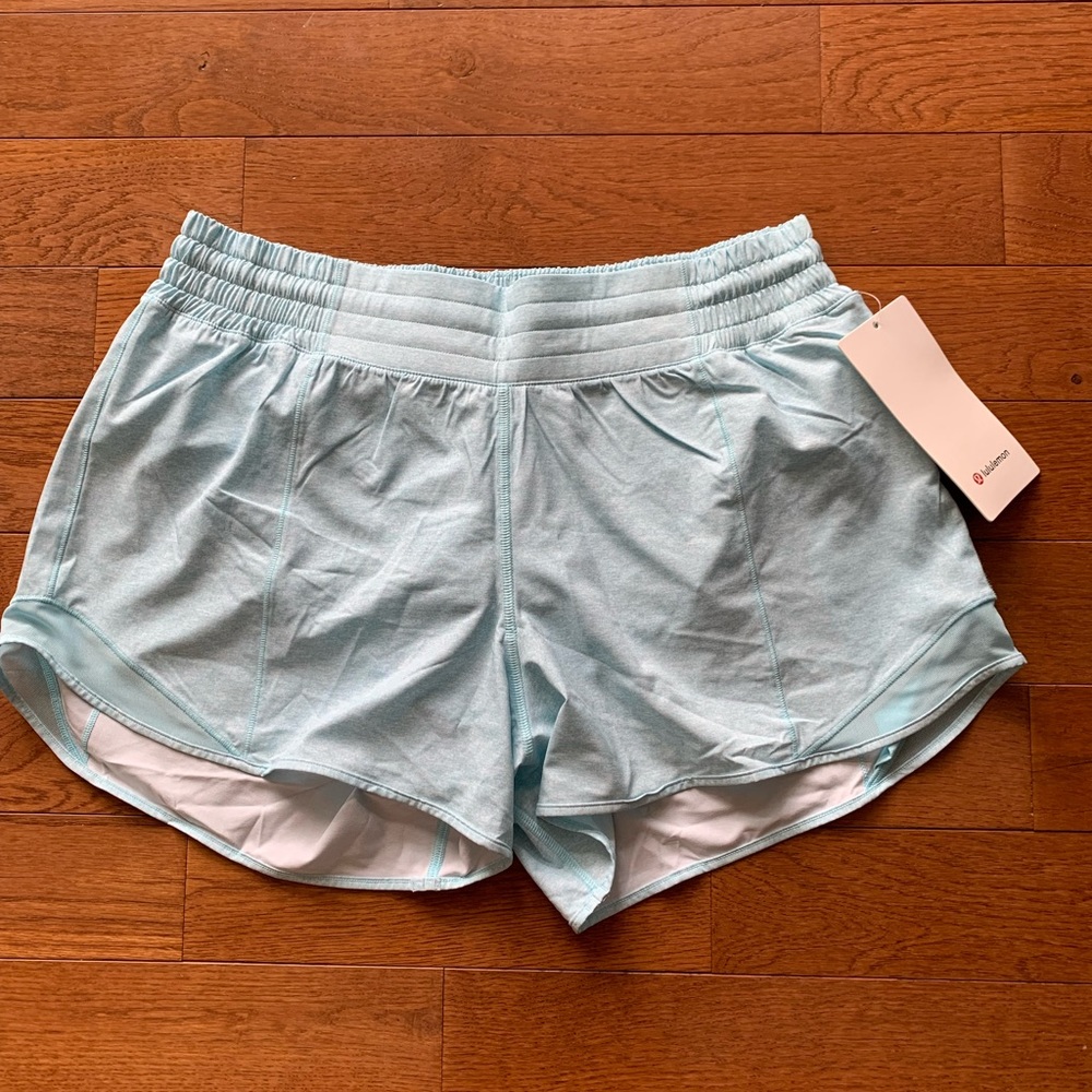 LULULEMON HIGH RISE HOTTY HOT SHORT 4”-ICING BLUE - Picture 1 of 16